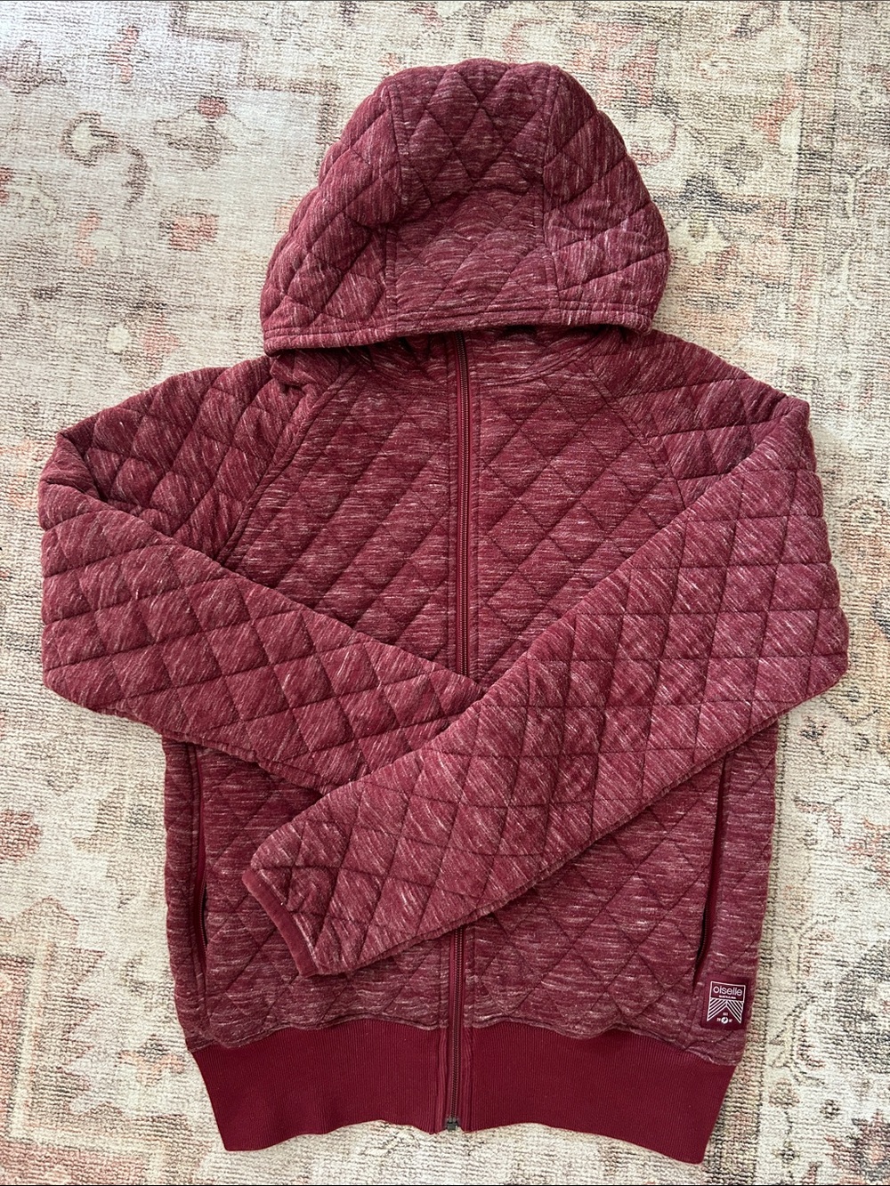 Oiselle Quilted Hoody Zip Up - Burgundy